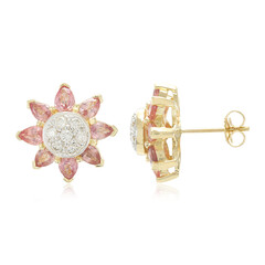 18K Unheated Padparadscha Sapphire Gold Earrings (AMAYANI)