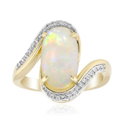 9K Brazilian White Opal Gold Ring