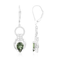 Chrome Apatite Silver Earrings