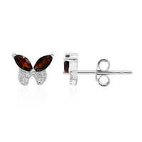 Garnet Silver Earrings