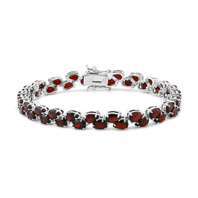 Garnet Silver Bracelet