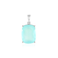 Aqua Chalcedony Silver Pendant
