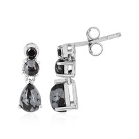 Snowflake Obsidian Silver Earrings