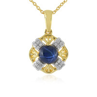 Blue Star Sapphire Silver Necklace