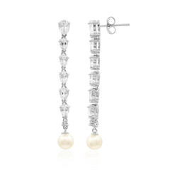White Topaz Silver Earrings