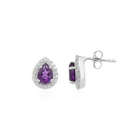 Siberian Amethyst Silver Earrings