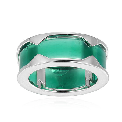 Green Agate Silver Ring