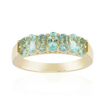 9K Nigerian Mint Green Beryl Gold Ring