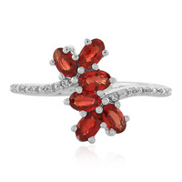 Sunset Ruby Silver Ring
