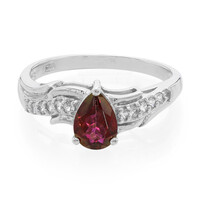 Cherry Topaz Silver Ring