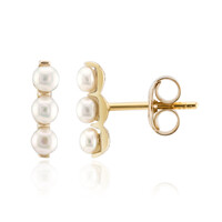 White Freshwater Pearl Silver Earrings