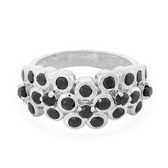 Black Spinel Silver Ring