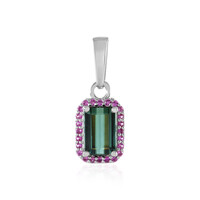 Benedito Green Tourmaline Silver Pendant(Adela Silber)