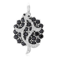 Black Spinel Silver Pendant