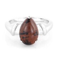 Mahogany Obsidian Silver Ring