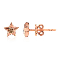 9K SI1 Argyle Rose De France Diamond Gold Earrings