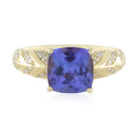 9K AAA Tanzanite Gold Ring (de Melo)