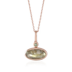 Green Maniry Labradorite Silver Necklace (KM by Juwelo)