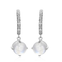Tanzanian Rainbow Moonstone Silver Earrings
