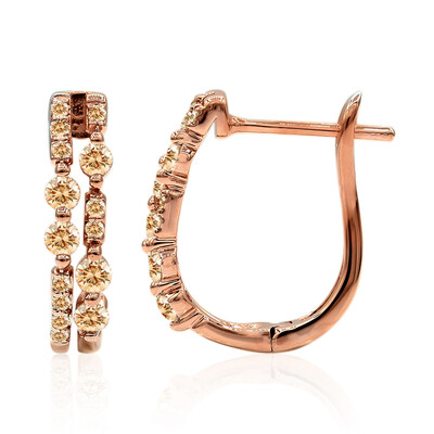 9K SI1 Argyle Rose De France Diamond Gold Earrings (Annette)