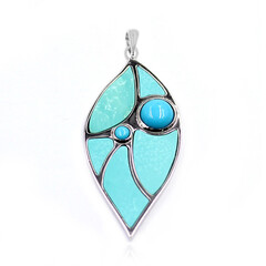Kingman Turquoise Silver Pendant (Anne Bever)