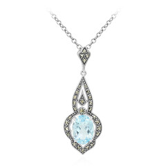 Sky Blue Topaz Silver Necklace