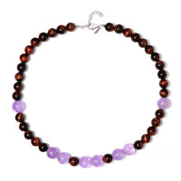 Red Tiger´s Eye Silver Necklace