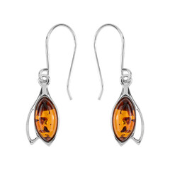 Amber Silver Earrings