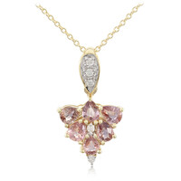 10K Unheated Padparadscha Sapphire Gold Necklace