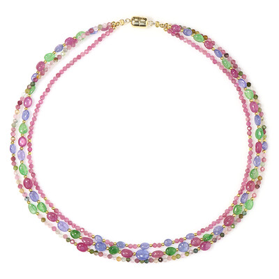 Nigerian Pink Tourmaline Silver Necklace (Adela Silber)