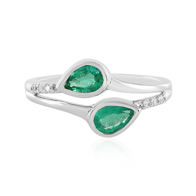 Russian Emerald Silver Ring