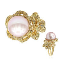18K Pink Freshwater Pearl Gold Ring (CIRARI)