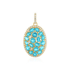 Paraiba Color Topaz Silver Necklace