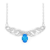 Neon Blue Apatite Silver Necklace