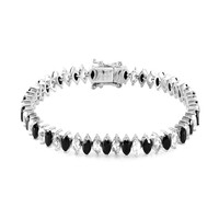 Black Spinel Silver Bracelet