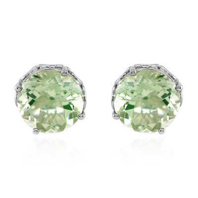 Green Amethyst Silver Earrings