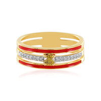 I4 Yellow Diamond Silver Ring