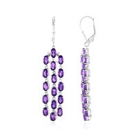 Zambian Amethyst Silver Earrings