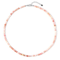Pink Opal Silver Necklace