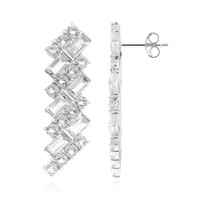 White Topaz Silver Earrings