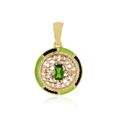 Russian Diopside Silver Pendant