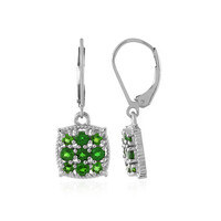 Russian Diopside Silver Earrings