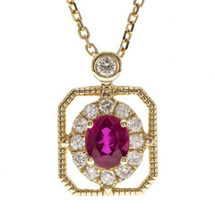 14K AAA Mozambique Ruby Gold Necklace (CIRARI)