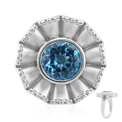 Swiss Blue Topaz Silver Ring (Remy Rotenier)