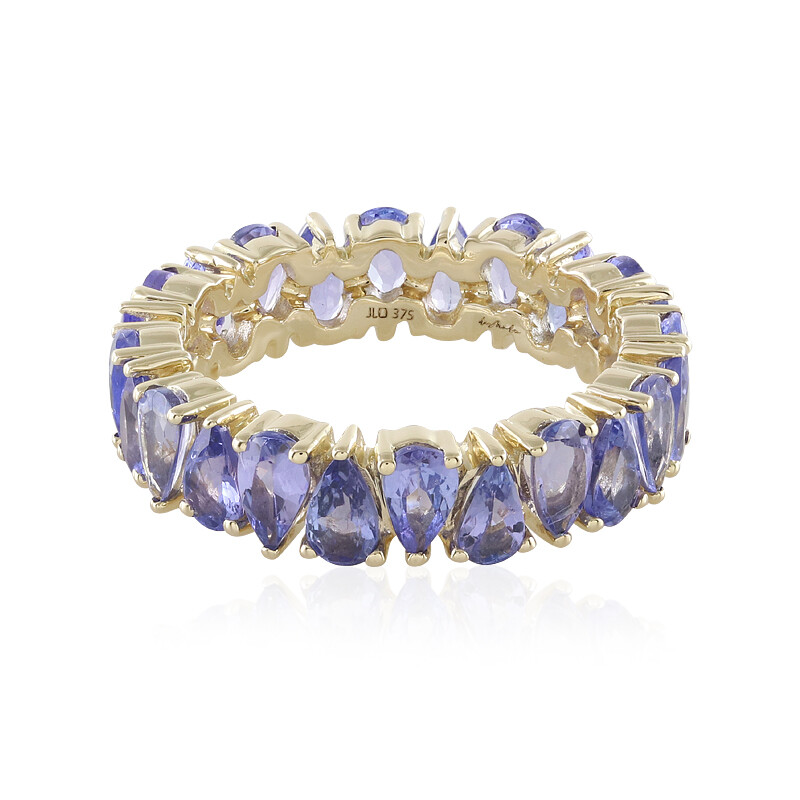 Lavish Tanzanite 9K Gold Eternity Ring Chic Purple Hue