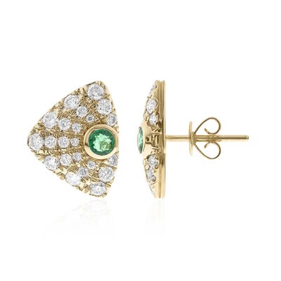 14K AAA Zambian Emerald Gold Earrings (CIRARI)