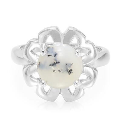 Dendritic Agate Silver Ring