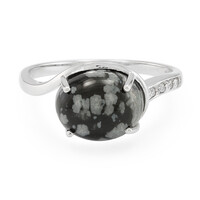 Snowflake Obsidian Silver Ring