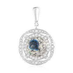 K2 Mountain Azurite Silver Pendant