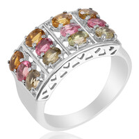 Fancy Tourmaline Silver Ring